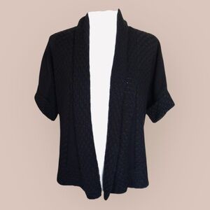 Ruby Rd. Black Knit Open-Front Cardigan | Size Large | EUC